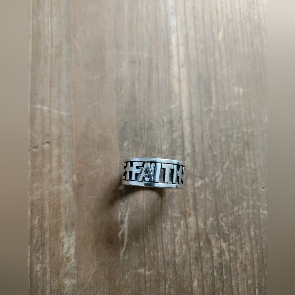 James Avery Sterling Silver Faith Hope Love Ring Size 11